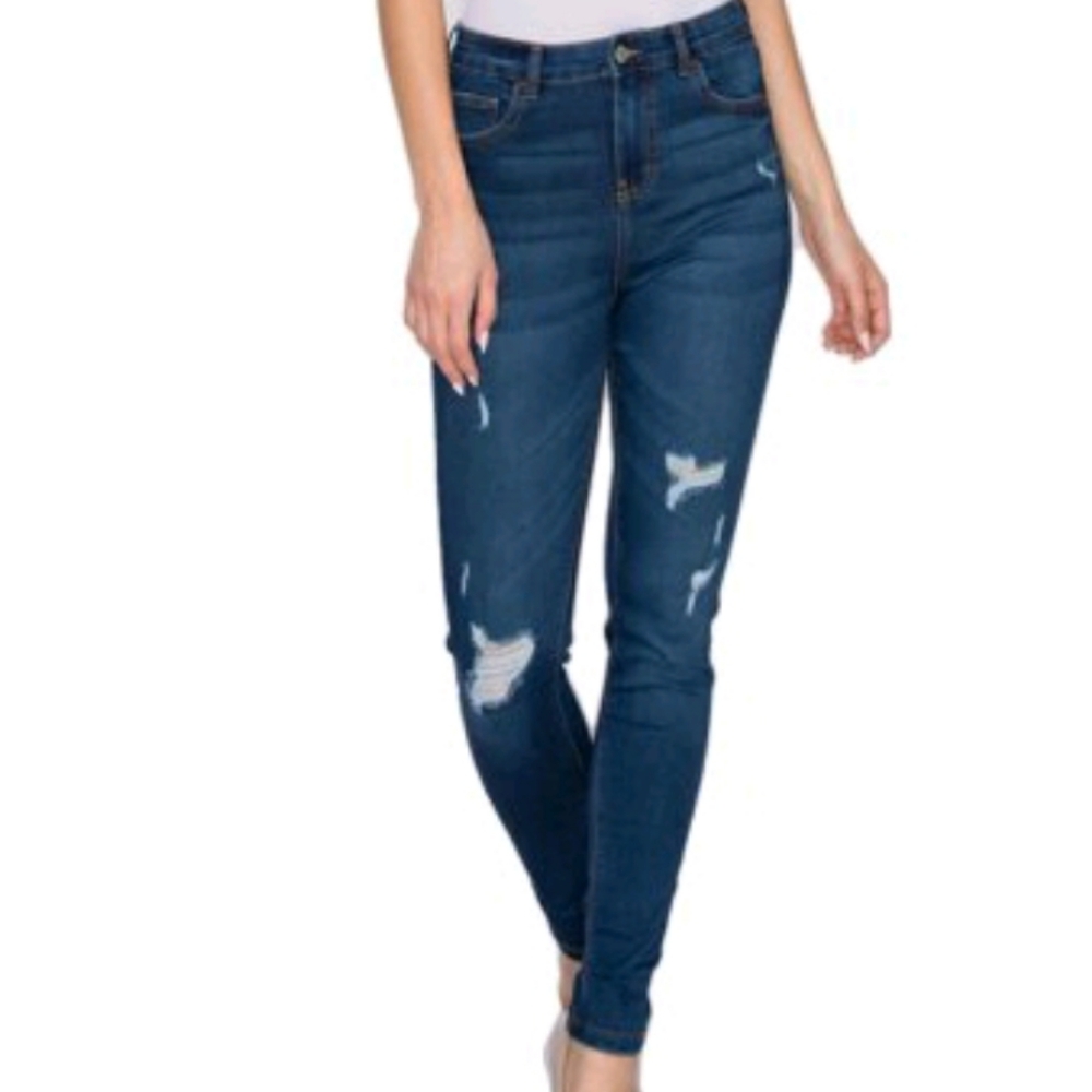 Blue Age Denim Distressed Skinny Jeans Size 3